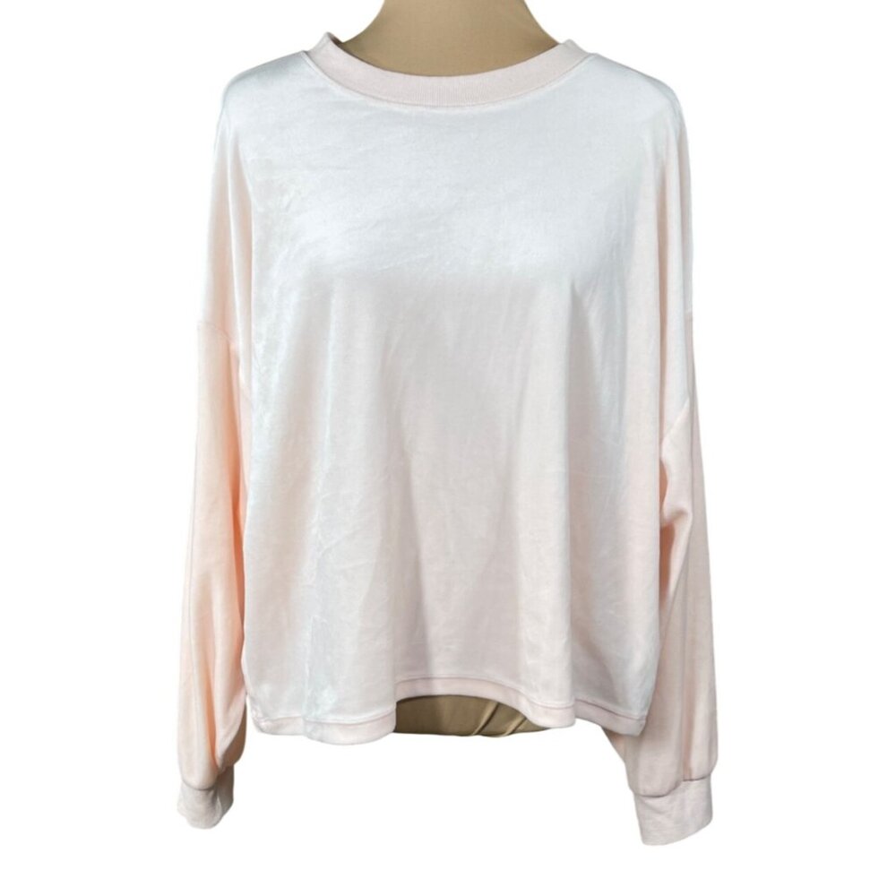 Old Navy Velour Sweatshirt Pullover Light Pink Size XL Extra Large Lounge